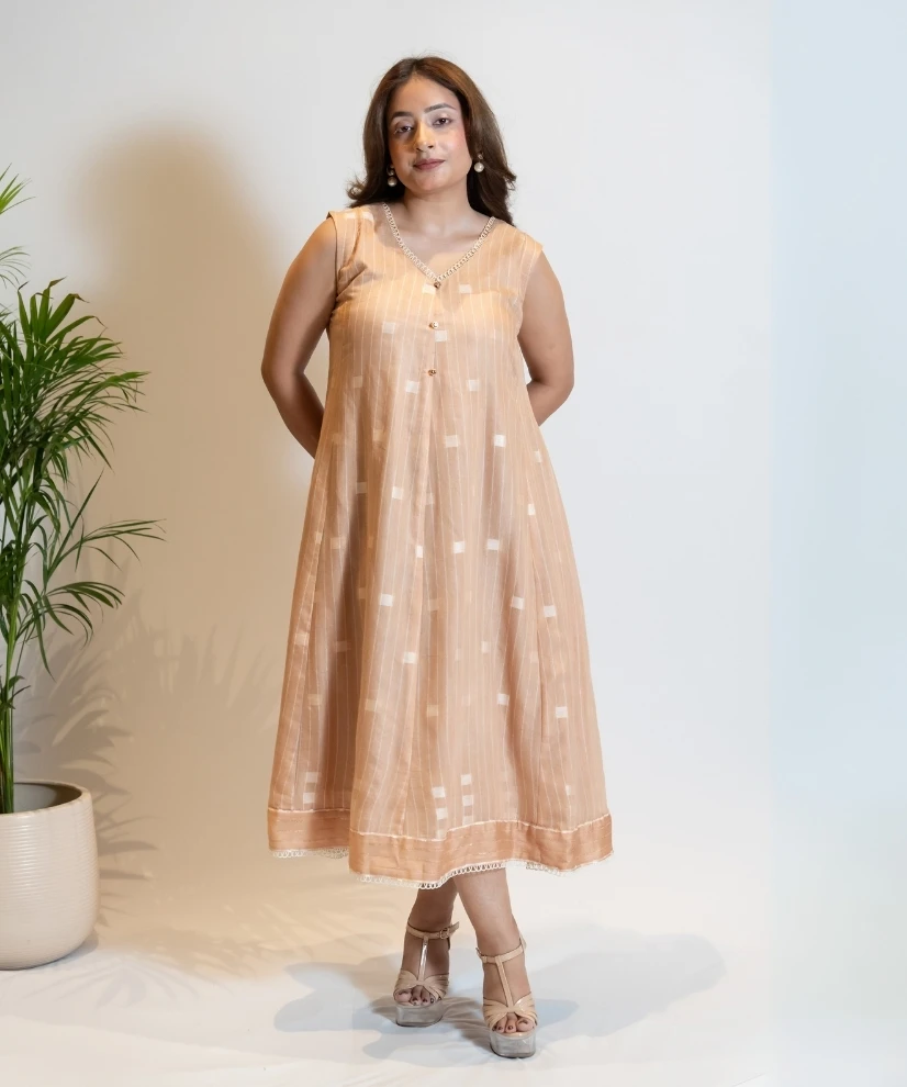 Caramel Beige Summer Dress