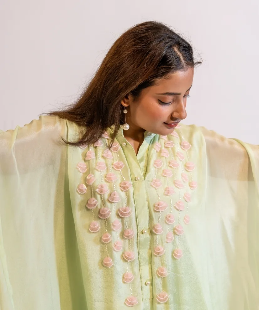 Sea Shells Bloom Pastel Green Co-ord Set Sea Shells Bloom Pastel Green Co-ord Set