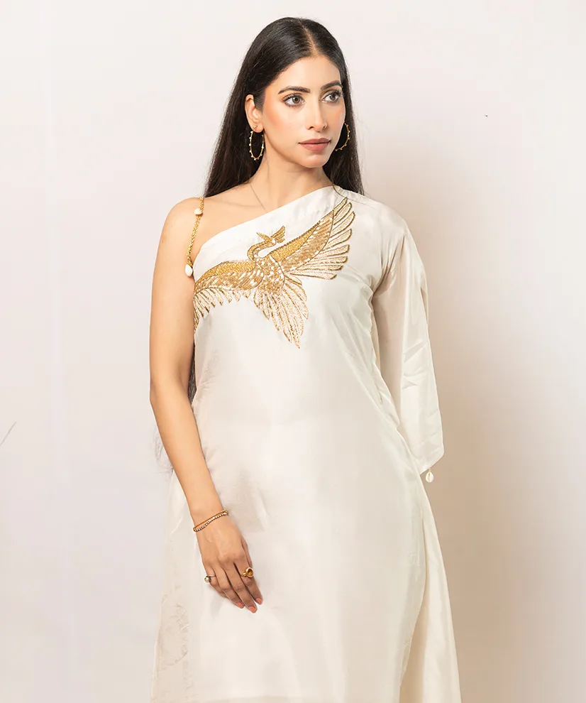 Ivory Flight One-Shoulder Co-ord Set