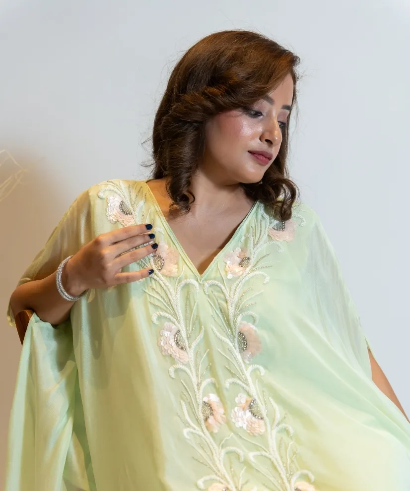 Soft Mint Green Hand Embroidered Co-ord Set